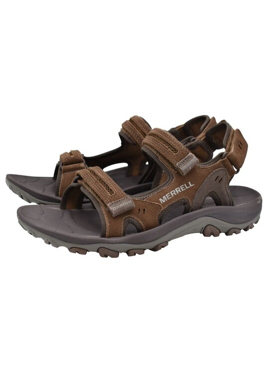 Merrell Mens Size 13 Huntington Sport Earth Brown Leather Convertible Sandals main image 7